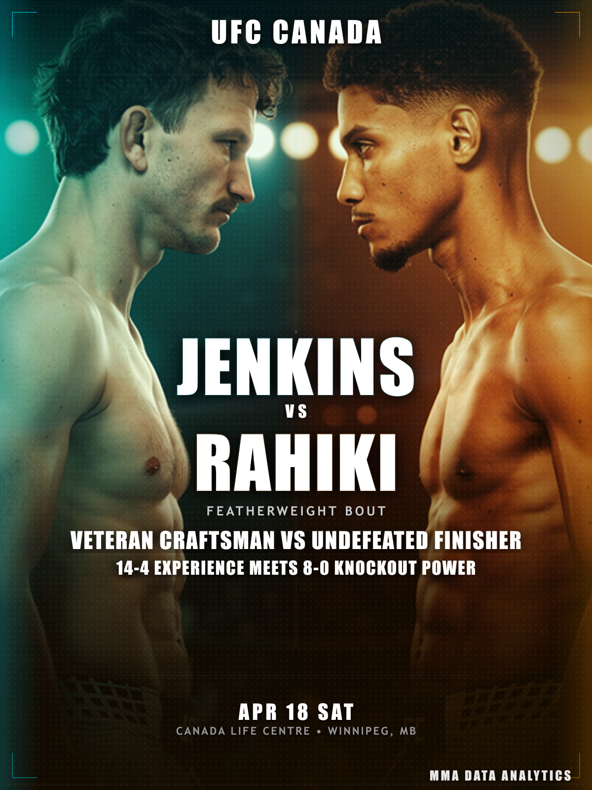 Jack Jenkins vs Marwan Rahiki - UFC Fight Night: Burns vs. Malott fight poster